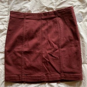 NWT Free People burgundy mini skirt